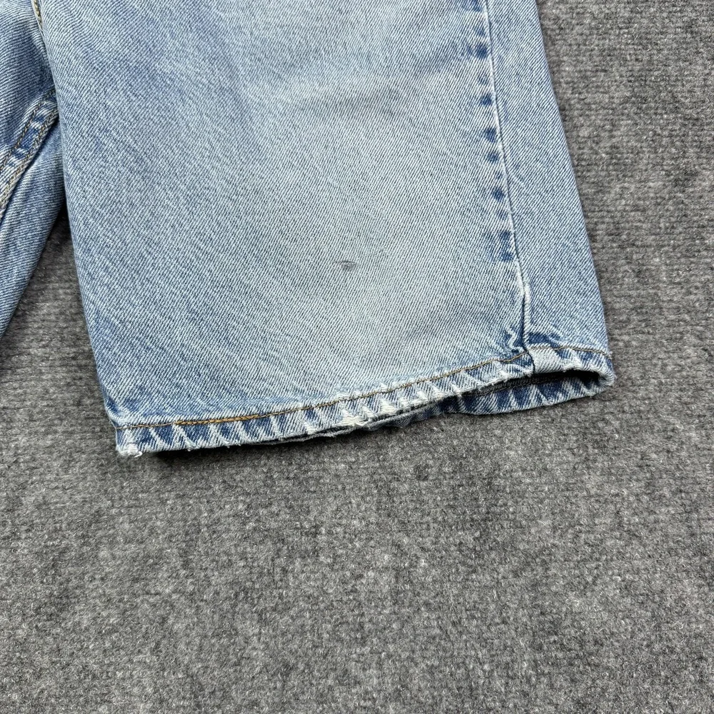 Levis 505 Shorts Mens Size 34 Regular Fit Light Wash Vintage Distressed Denim